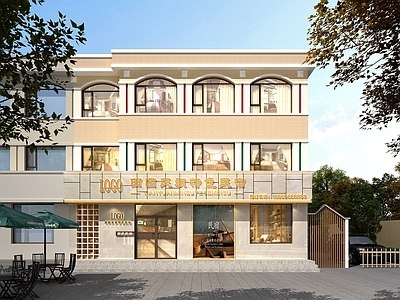 现代民宿 酒店 外观立面 头设计