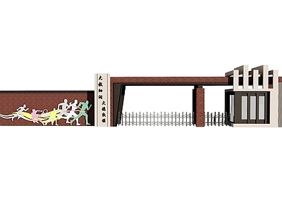 现代学校大门入口 厂区大门入口