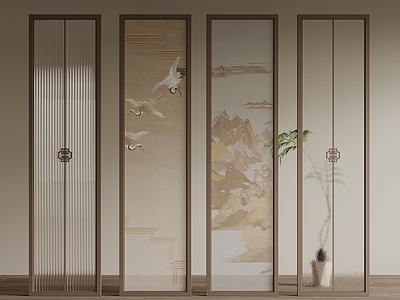 屏风 新中式隔断 花格 屏风