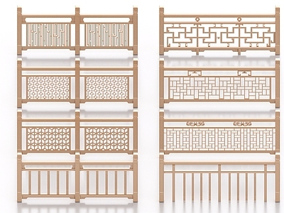 新中式木栏杆 木围栏 栅栏 篱笆墙