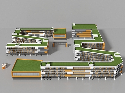 现代学校建筑外观 教学楼