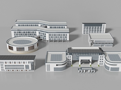 现代学校建筑外观 教学楼