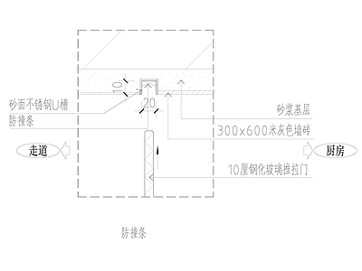 玻璃门防撞条 施工图