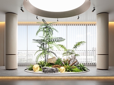 现代室内景观造景 小品 室内 室内造景 苔藓植物 植物堆