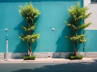 彩色简约典雅街道外景
