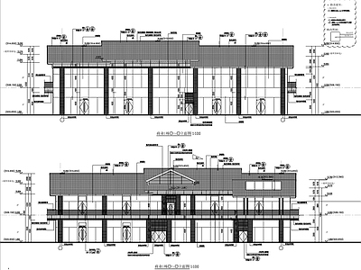 二层局部一层新中式商业街建 施工图