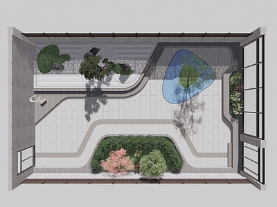 现代景观公园 楼顶花园