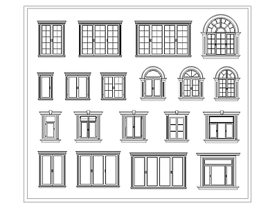 欧式窗户平开窗弧形窗户隔断窗落地窗图库