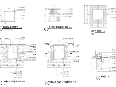 手孔井安装户外配电箱做法大样 施工图