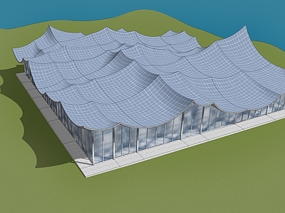 新中式艺术中心展览馆建筑
