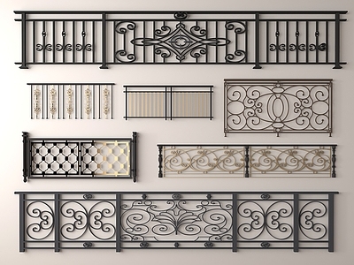 现代铁艺栏杆 围栏 金属栅栏 防护栏 防护栏 扶手 围挡