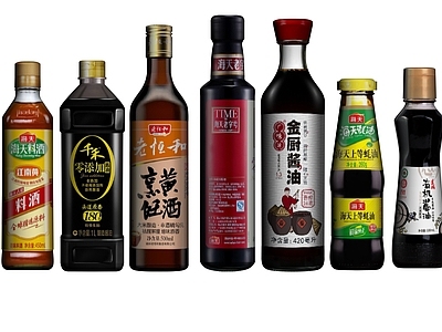 调味品组合 调料瓶 老抽 蚝油 陈醋 酱油 芝麻油 生抽 瓶子
