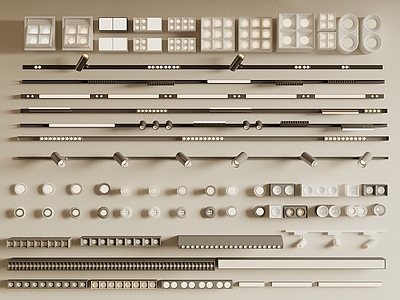 灯具组合 现代筒灯射灯 磁吸轨道灯 轨道射灯 格栅灯