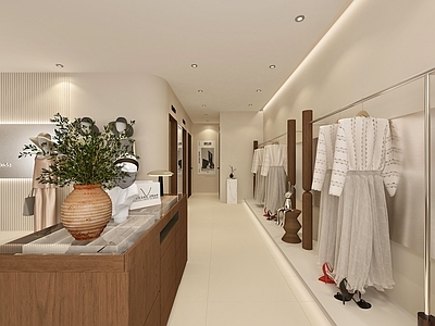 服装店 服装店 女装店 奶油风 胡桃色 现代服装店