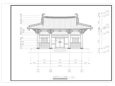 山西五台山南禅寺大殿测绘图 施工图