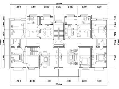 330m²公寓住宅平面设计图纸 施工图