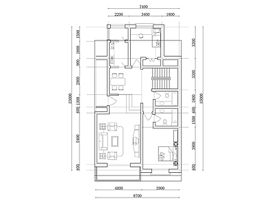 133m²公寓住宅平面设计图纸 施工图