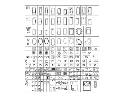 各类标准尺寸卫浴产品合集 施工图