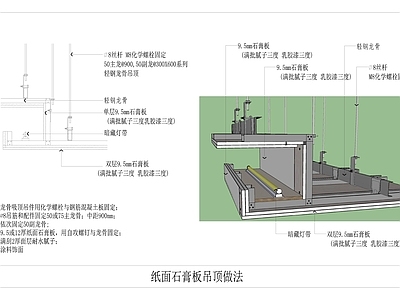 天棚灯槽节点图 施工图