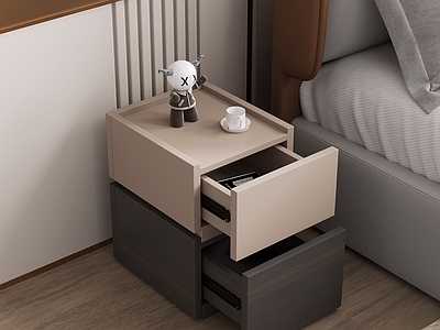 现代风格卧室 家具 灯光齐全