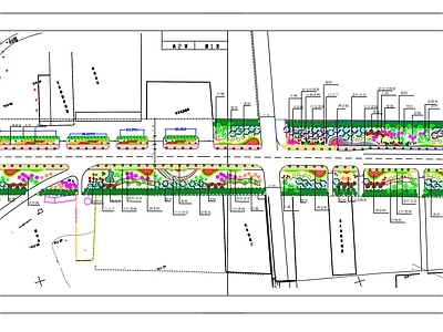 道路绿化设计标准段平面图 施工图