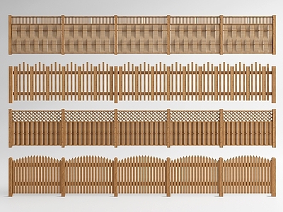现代木质篱笆栅栏 围栏护栏 扶手 木材