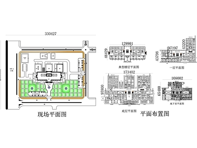 布线医院布局规划和立面细节 施工图