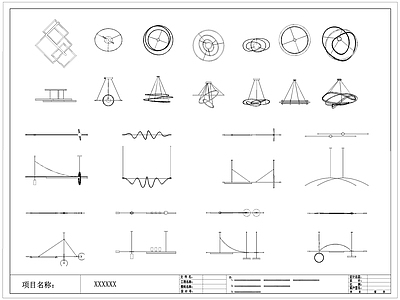 现代吊灯 施工图