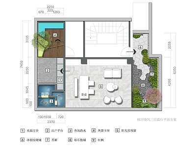 30平方前后屋顶花园小景观