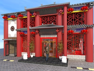 中式门头 火锅店头