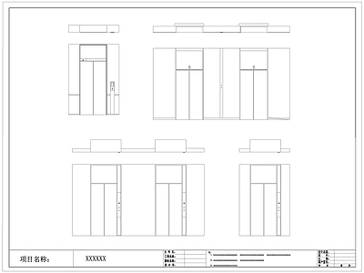 现代电梯门 电梯厅 电梯按钮 施工图