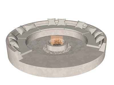 现代圆形下沉式沙发组合 户外