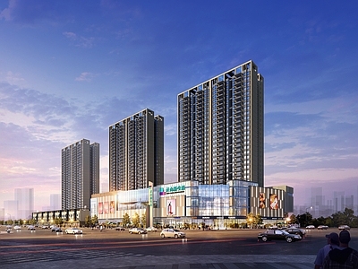 现代商业综合体 现代小区商业体 现代超市 现代商场