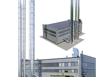 工业锅炉房 厂房 工业 烟囱 户外 房子 工厂