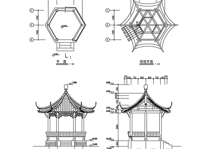 观景亭建筑图纸 施工图