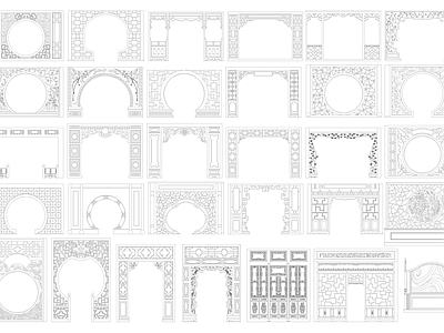 中式屏风 经典  建筑 常用 立面大样图 施工图