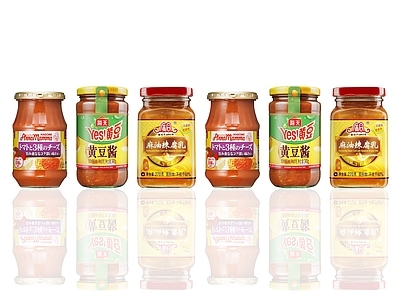 罐头 黄豆酱 调料 食品 食物 瓶子 罐子 玻璃罐子 水果罐头黄桃罐头