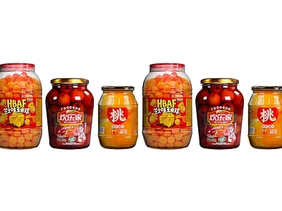罐头 黄豆酱 调料 食品 食物 瓶子 罐子 玻璃罐子 水果罐头黄桃罐头