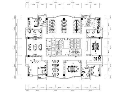 1000平办公室平面布置图 施工图