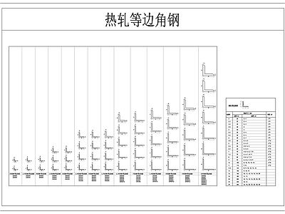 01常用等边角钢 施工图 工装图库