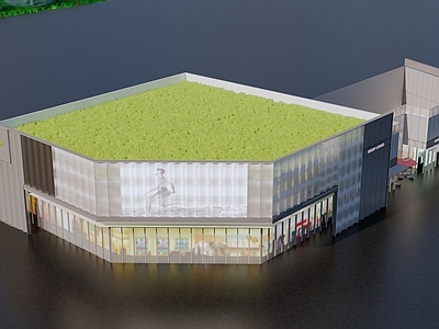 现代商业街建筑 商业裙房 商铺