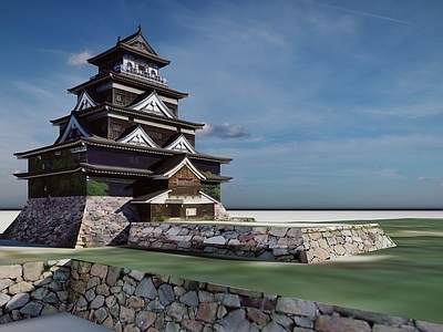 12日本古建筑城楼Hiroshima Castle