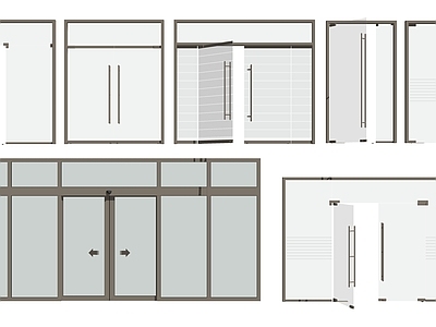 现代感应门无框玻璃门不锈钢玻璃门