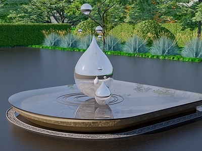 现代水景 镜面水景 跌水 展示区水景