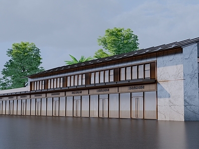 新中式现代其他商业建筑 现代商业街 商业裙房 商铺