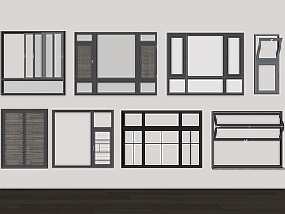 现代窗户组合 窗户 铝铪金窗户 折叠窗 推拉窗