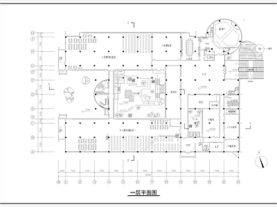 现代图书馆 图书馆 平面方案 施工图