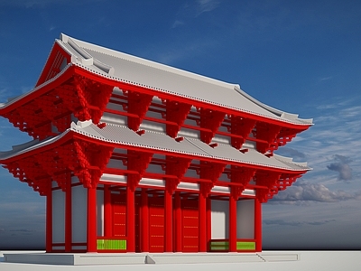 日式复古古建筑 日本 古 楼 東大寺 南大門