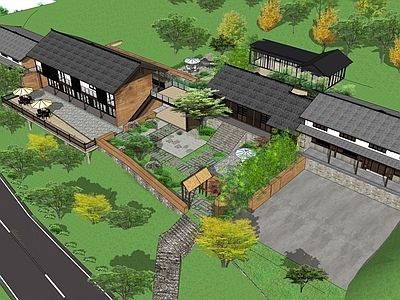 中式民宿建筑 山地度假民宿 乡村度假酒店 乡村野奢酒店 禅意民宿 山水人家