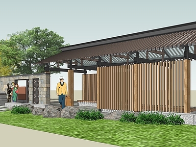 现代乡村公园 村口公园 乡村民俗景墙 休闲凉亭 乡村文化公园